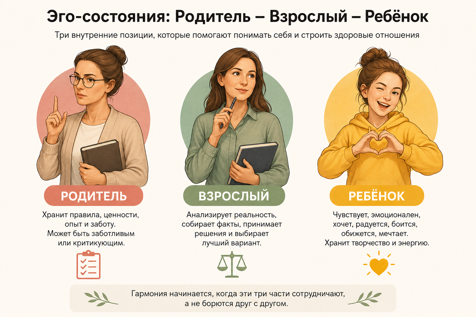 Родитель, Взрослый, Ребенок Эго-состояния Родитель, Взрослый, Ребенок